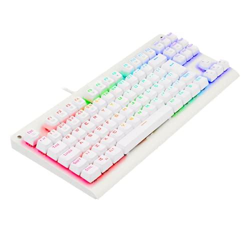         Teclado Mecânico Gamer Redragon Dark Avenger Lunar White RGB Switch Marrom K568W-RGB       