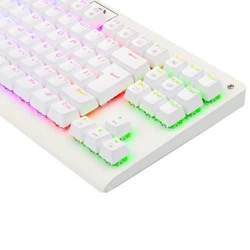         Teclado Mecânico Gamer Redragon Dark Avenger Lunar White RGB Switch Marrom K568W-RGB       