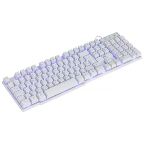         TECLADO GAMER VX GAMING HYDRA BRANCO ABNT2 MULTIMÍDIA COM LED AZUL SENSAÇÃO MECÂNICA USB 1.8M – GTH100BA - VINIK       