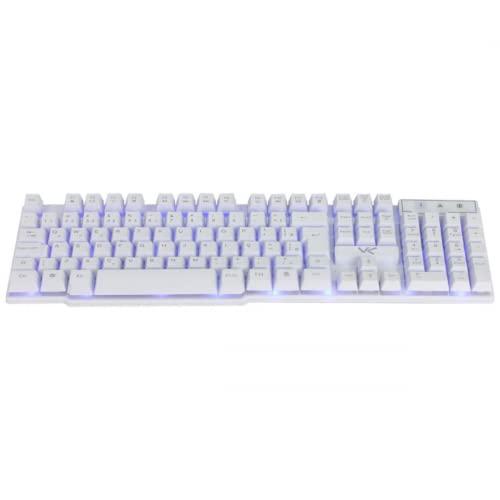         TECLADO GAMER VX GAMING HYDRA BRANCO ABNT2 MULTIMÍDIA COM LED AZUL SENSAÇÃO MECÂNICA USB 1.8M – GTH100BA - VINIK       